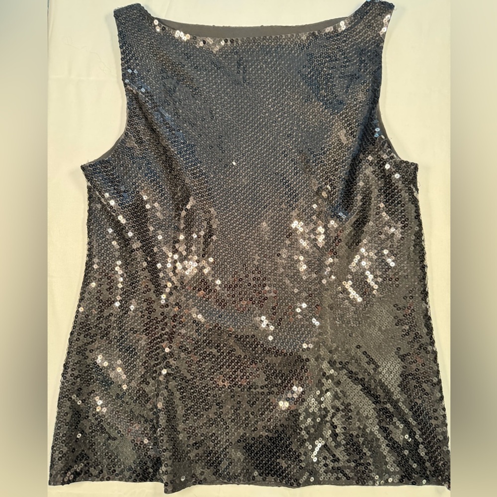Ann Taylor Black Sequin Tank Top #harrystyles - Picture 3 of 3